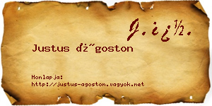 Justus Ágoston névjegykártya